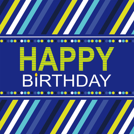 birthday card with colorful text and stripesのイラスト素材
