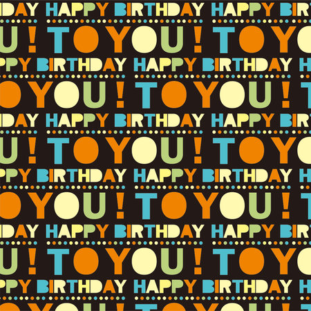 birthday seamless pattern with colorful textのイラスト素材