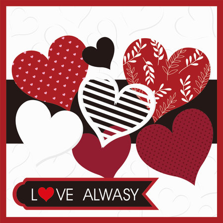 valentines day card with heartsのイラスト素材