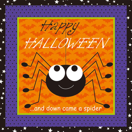 happy halloween with cute spiderのイラスト素材
