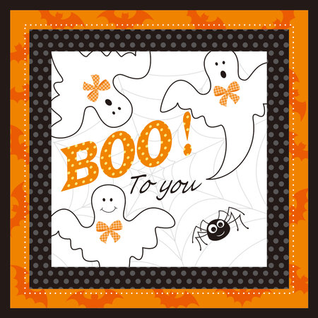 halloween background with ghost and booのイラスト素材