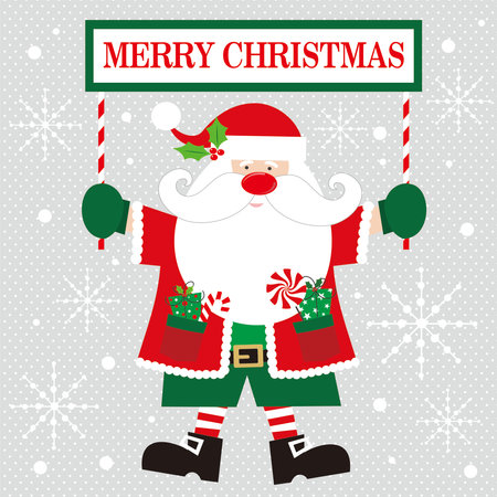 Christmas card design with cute santa clauseのイラスト素材
