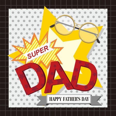 Happy father's day card design with text and glassesのイラスト素材