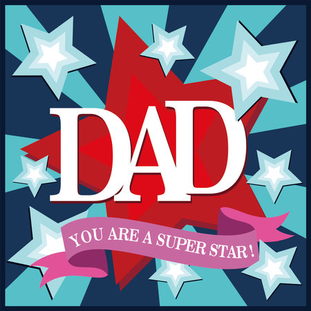 Father' day card with lettering and starsのイラスト素材