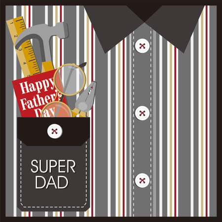 happy father's day with shirt and tools in the pocketのイラスト素材