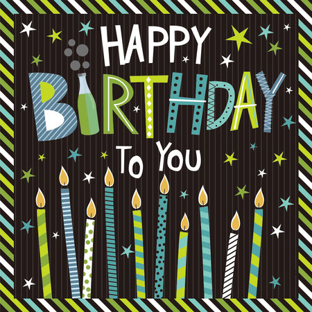Happy birthday card design with candles and letteringのイラスト素材
