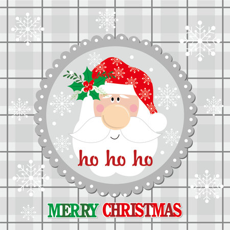 Christmas card design with Santa and ho ho hoのイラスト素材