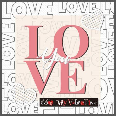 Happy valentine's day with love letter and heartsのイラスト素材