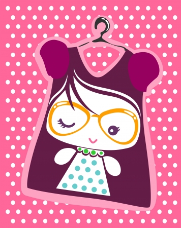 cute girl with necklaceのイラスト素材