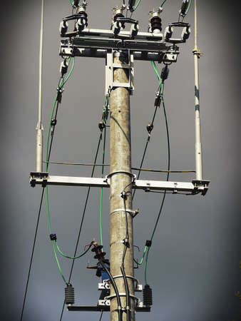 Electrical industry. High voltage line Electric cables