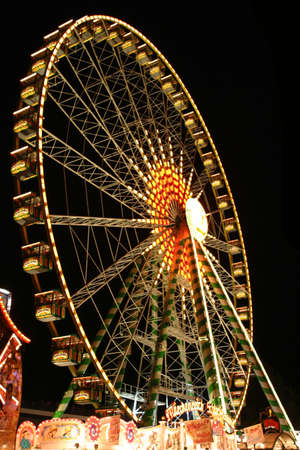 ferris wheel in the nightの写真素材