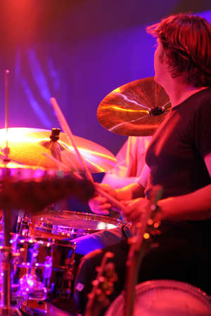 Drummer in actionの写真素材