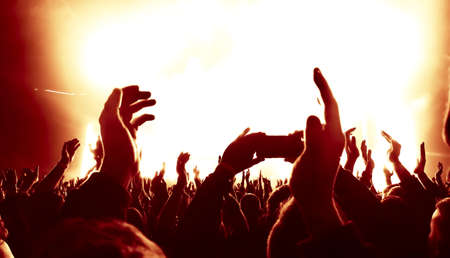 Crowd of people at rock concert