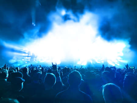 Crowd of people at rock concertの写真素材
