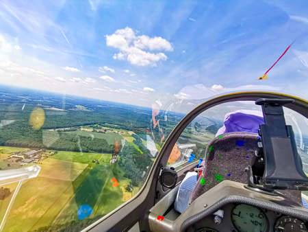 Cockpit of a glider aircraftの写真素材