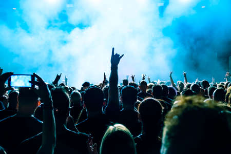 Concert crowd at rock concertの写真素材