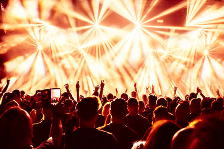 Concert crowd at rock concertの写真素材