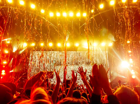 Concert crowd at rock concertの写真素材