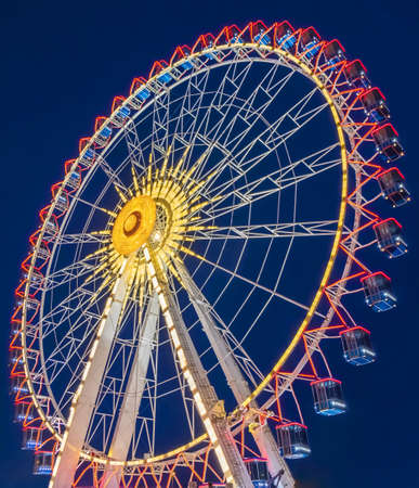 Ferris wheel at night in the summerのeditorial素材