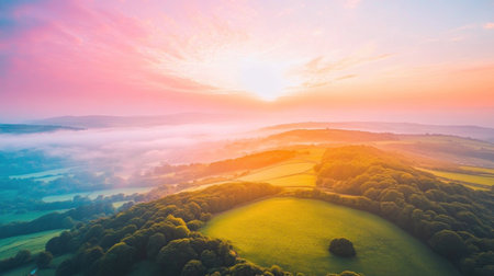 golden hour in open countryside, soft rolling hills, vibrant sky --chaos 30 --ar 16:9 --v 6.1 Job ID: f04b0645-77fb-4179-b80e-7ede859a2535の素材