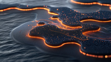 intelligent network of digital circuits with glowing nodes and connections symbolizing the evolution of AI --chaos 30 --ar 16:9 --v 6.1 Job ID: f6aef279-b141-4fcb-85e1-305a6409e852の素材