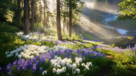 low sunlight casting long shadows on wildflower field, HD view --chaos 30 --ar 16:9 --v 6.1 Job ID: 0d668d2d-dc12-491f-99f1-6514f5562b04の素材