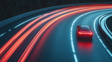 light trails in vibrant colors creating dynamic curves across a dark background, glowing softly --chaos 30 --ar 16:9 --v 6.1 Job ID: 2fdc651a-2d1c-448f-8563-ff3c0bb1887aの素材