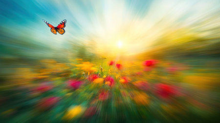 lush wildflower field in spring, bees and butterflies in motion blur --chaos 30 --ar 16:9 --v 6.1 Job ID: 433099a9-7e57-493d-a126-0db7fb381cdeの素材