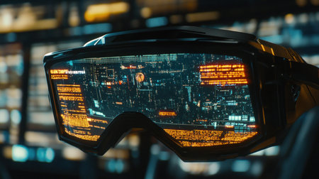 next-gen smart glasses with digital interface floating in mid-air, futuristic tech feel --chaos 30 --ar 16:9 --v 6.1 Job ID: 48f754b8-3678-43f4-b9b3-ad1ea597f622の素材