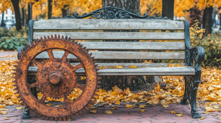 old rusty saw on a weathered bench under a tree canopy, summer solstice vibe --chaos 30 --ar 16:9 --v 6.1 Job ID: ad9bb536-6b44-4a29-aee4-d7ba7be5df16の素材