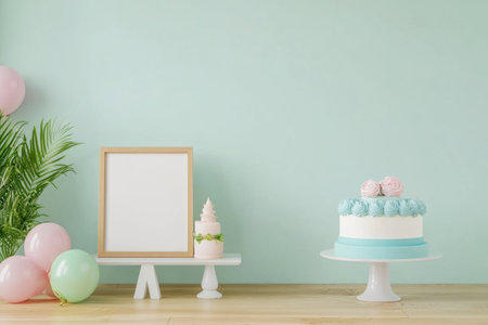 Minimalist plain white wall with a bookcase and blank frame mockup, simple wooden floor, and a green plant. --ar 3:2 --v 6.1 Job ID: 36d9e578-e05b-47b9-a9e9-5f652c7c1870の素材