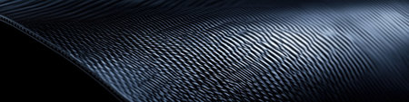 Black carbon fiber background with smooth lines and thin stripes. Abstract black vector background for the design of modern, minimalistic wallpaper, cover, or presentation. Vector illustration. Close-up shooting, 4K, ultra-realism, high detail, in the style of Kodak Ektar, stock photography. --ar 4:1 --v 6.1 Job ID: 9990e82f-f313-4f09-be2c-77b8f916e4caの素材