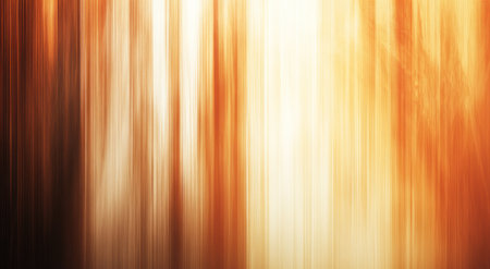 An abstract background with vertical stripes of light brown and orange, creating an atmospheric effect. The texture resembles the rough surface of wood or metal, giving it depth and dimension. A soft glow emanates from behind the striped pattern, casting long shadows that add to its cinematic quality. This design is suitable for various creative projects where a sense of mystery and warmth in a natural color palette can be used as an artistic backdrop. --ar 95:52 --v 6.1 Job ID: 81a14bd1-73a8-4ca3-9326-c6271a6aeb0aの素材