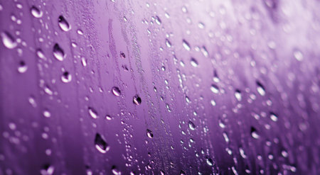 A purple background with a gradient of light and dark shades, creating an abstract pattern that resembles rain in motion. The design includes thin lines or stripes that resemble water droplets moving at high speed, giving the impression of raindrops on glass. This creates a dynamic effect that adds energy to your presentation or visual piece. --ar 95:52 --v 6.1 Job ID: 30a3b3c3-f62d-49e3-be1a-a09394da6cfeの素材