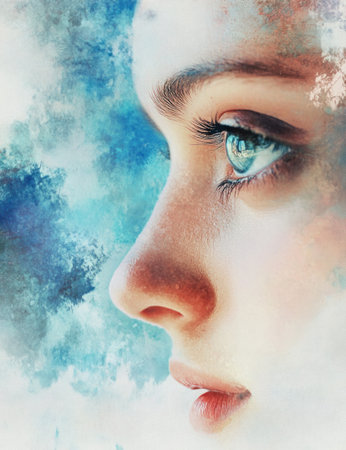 Watercolor background, pastel colors, dreamy mood, soft clouds, in the style of digital art. --ar 10:13 --v 6.1 Job ID: 5b6d9b42-5630-4497-abc2-2b8db83a55a8の素材