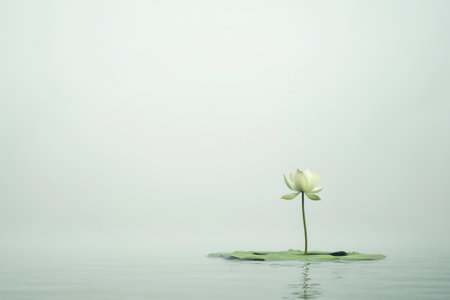 3D render of a simple lotus flower on a water surface, against a white background. The composition is calming and peaceful, with a minimalistic, Zen-like style. --ar 3:2 --v 6.1 Job ID: 591a6ee4-bb72-41da-a71a-3a4d33ba07d7の素材