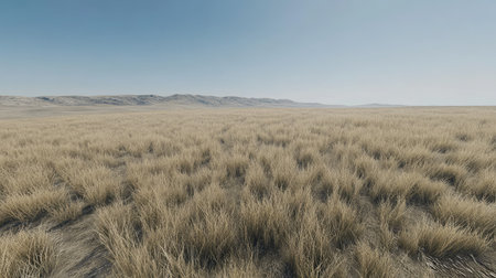 Create a detailed illustration of a vast plain filled with different types of grasses that have a diverse amount of textures --chaos 30 --ar 16:9 --v 6.1 Job ID: 4401a629-a73f-450c-a59d-ba7073061a14の素材