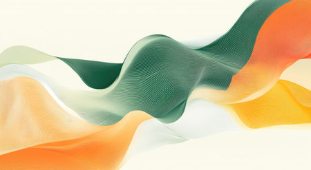 Abstract background with a soft color gradient and wavy lines, vector illustration, an orange, green, and yellow color scheme, a gradient from light to dark, a light color theme, a simple design, high resolution, professional photography, clear focus, sharp details, and studio lighting. --ar 78:43 --v 6.1 Job ID: 77737f10-6d0e-4b60-aaa1-3e9c28bea506の素材
