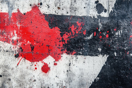 Abstract grunge background with red and black color splashes, graffiti texture, street art design. --ar 3:2 --v 6.1 Job ID: fd5804e7-77c3-47d6-b7bf-0662d07d35f3の素材