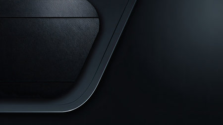 A dark textured surface with a sleek, curved edge and ample copy space.の素材