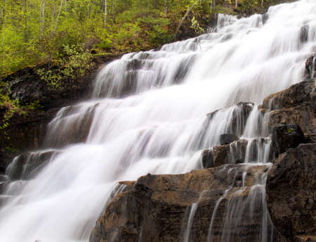 Beautiful Waterfall  at Glacier National Parkの写真素材