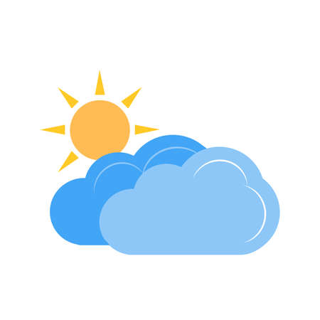 Partly Cloudy vector image recommended for use on web applications, mobile applications, and print media.の写真素材