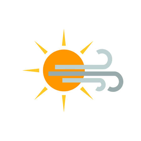 Sunny and Windy vector image recommended for use on web applications, mobile applications, and print media.のイラスト素材