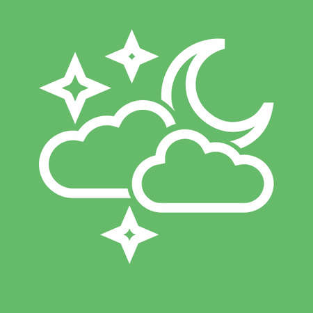 Cloudy with moon vector image to be used in web applications, mobile applications, and print media.のイラスト素材