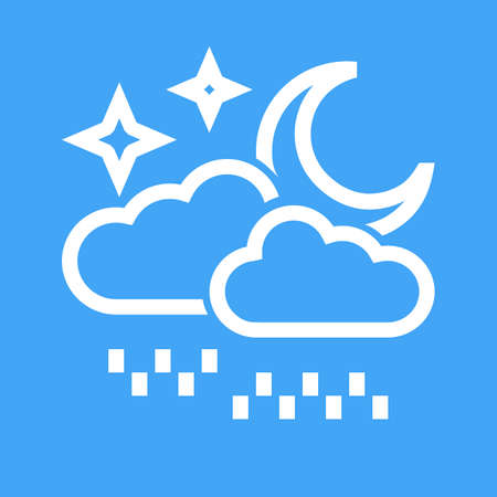 Rainy cloud with moon vector image to be used in web applications, mobile applications, and print media.のイラスト素材