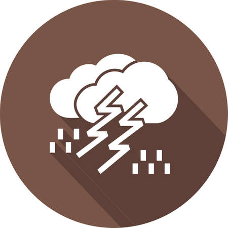 Lightning, rain, cloud, storm, thunderstorm icon vector image. Can also be used for weather, forecast, season, climate, meteorology. Suitable for web apps, mobile apps and print media.のイラスト素材
