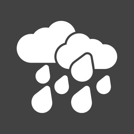 Raindrops, clouds, rain icon vector image. Can also be used for weather, forecast, season, climate, meteorology. Suitable for web apps, mobile apps and print media.のイラスト素材