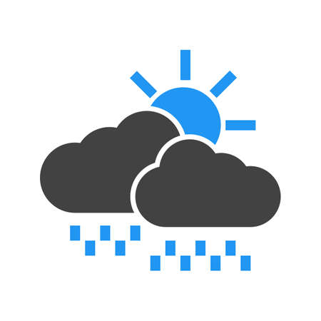 Clouds, sun, rain icon vector image. Can also be used for weather, forecast, season, climate, meteorology. Suitable for web apps, mobile apps and print media.のイラスト素材