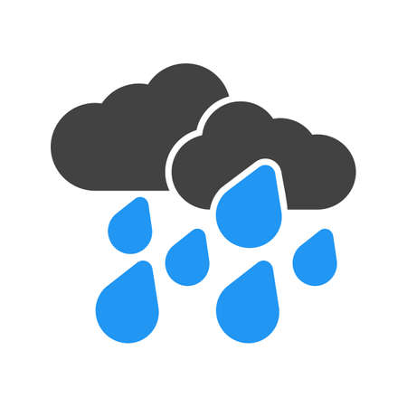 Raindrops, clouds, rain icon vector image. Can also be used for weather, forecast, season, climate, meteorology. Suitable for web apps, mobile apps and print media.のイラスト素材
