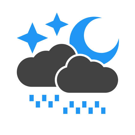 Rain, stars, moon, cloud icon vector image. Can also be used for weather, forecast, season, climate, meteorology. Suitable for web apps, mobile apps and print media.のイラスト素材